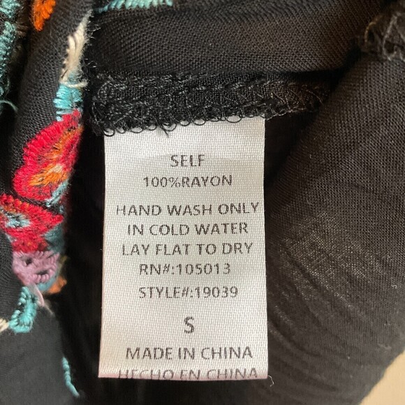 Savanna Jane S Women Top Floral Top Shirt Blouse Embroidered Roll Tab Sleeve T3 - Picture 12 of 12